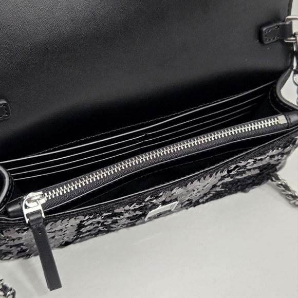 TORY BURCH BRITTEN SEQUIN CONVERTIBLE CROSSBODY BAG FORMAL EVENING CLUTCH - Picture 10 of 12